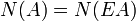 N(A)=N(EA)