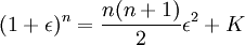 (1+\epsilon)^n=\frac{n(n+1)}{2}\epsilon^2+K