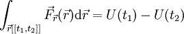 \int_{\vec r[[t_1,t_2]]}\vec F_\vec r(\vec r)\mathrm d\vec r=U(t_1)-U(t_2)