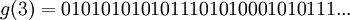 g(3)=0101010101011101010001010111...