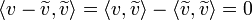 \langle v-\widetilde{v},\widetilde{v}\rangle = \langle v,\widetilde{v}\rangle - \langle \widetilde{v},\widetilde{v}\rangle = 0