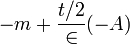 -m+\frac{t/2}\in (-A)