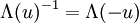 \Lambda(u)^{-1}=\Lambda(-u)