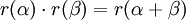 r(\alpha)\cdot r(\beta)=r(\alpha+\beta)