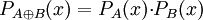 
P_{A \oplus B}(x) = P_A(x){\cdot}P_B(x)
